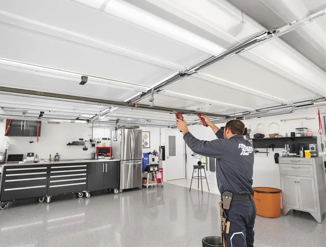 Overhead garage door repair service by North Olmsted Garage Door Repair in North Olmsted
